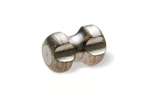 Hourglass biopsy site marker on white background